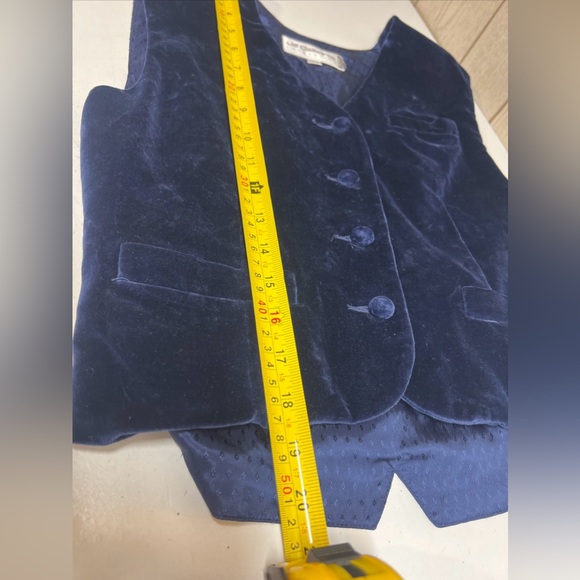 Vintage Liz Claiborne Collection Women’s Blue Velour Vest Button Up 8 Petite - Picture 10 of 10